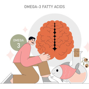 Ácidos grasos esenciales Omega 3 (ALA, EPA y DHA) que apoyan la salud cerebral y reducen la inflamación. Solo se obtienen por alimentación. Disponible en polvo, cápsulas o tabletas.